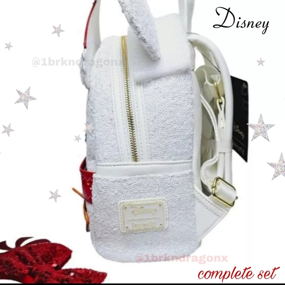NWT Mickey Mouse Christmas Snowman Backpack Set Ears Wallet Bag Combo Disney - Picture 7 of 16